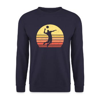 Volleyball Vintage - Sweat-shirt Unisexe - marine - Devant - Alina (178cm) & Michal (187cm)