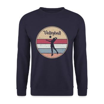 Vintage Volleyballer Volleyball - Unisex Sweatshirt - navy - Front - Alina (178cm) & Michal (187cm)