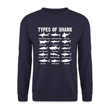 Shark species - Unisex Sweatshirt - navy - Front - Alina (178cm) & Michal (187cm)
