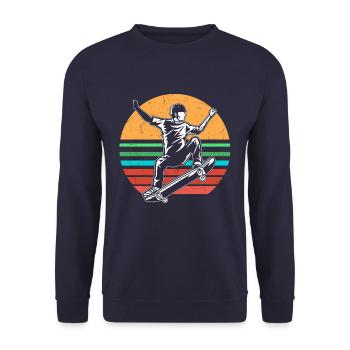 Vintage Skateboard - Unisex Pullover - Navy - Vorne - Alina (178cm) & Michal (187cm)