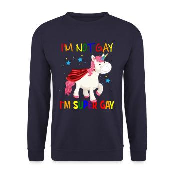 I'm not gay I'm super gay - Unisex Pullover - Navy - Vorne - Alina (178cm) & Michal (187cm)