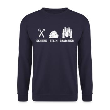 blockedName - Unisex Pullover - Navy - Vorne - Alina (178cm) & Michal (187cm)