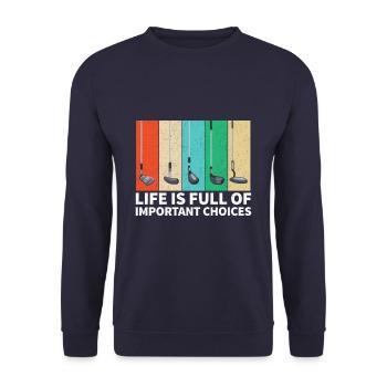 Golf Golf Clubs - Unisex Sweatshirt - navy - Front - Alina (178cm) & Michal (187cm)