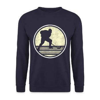 Eishockey Vintage - Unisex Pullover - Navy - Vorne - Alina (178cm) & Michal (187cm)