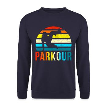Vintage Parkour - Unisex Pullover - Navy - Vorne - Alina (178cm) & Michal (187cm)