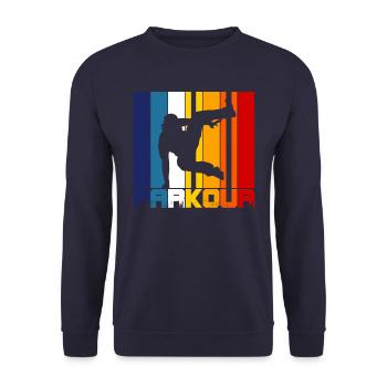 Vintage Parkour - Unisex Pullover - Navy - Vorne - Alina (178cm) & Michal (187cm)