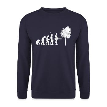 Evolution Lumberjack - Unisex Sweatshirt - navy - Front - Alina (178cm) & Michal (187cm)