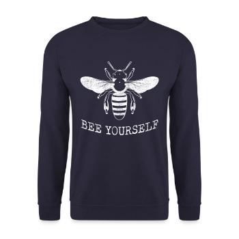 Bee yourself beekeeper - Unisex Sweatshirt - navy - Front - Alina (178cm) & Michal (187cm)