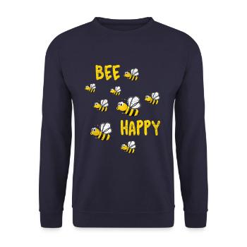 Abeille Abeilles Heureux Abeilles - Sweat-shirt Unisexe - marine - Devant - Alina (178cm) & Michal (187cm)