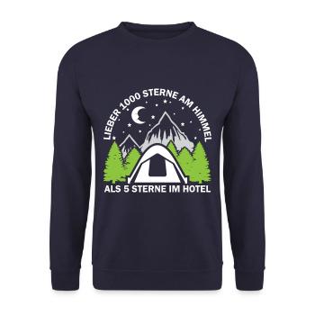 Lieber 1000 Sterne am Himmel als 5 am Hotel - Unisex Pullover - Navy - Vorne - Alina (178cm) & Michal (187cm)