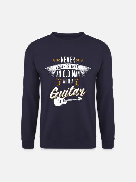 Unterschätze niemals einen alten Mann mit Gitarre - Unisex Pullover - Navy