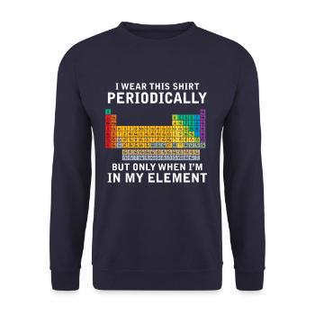 Periodensystem Physiker - Unisex Pullover - Navy - Vorne - Alina (178cm) & Michal (187cm)