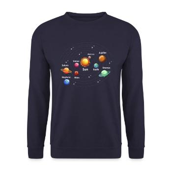Universe Planets - Unisex Sweatshirt - navy - Front - Alina (178cm) & Michal (187cm)