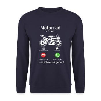 La moto appelle - Sweat-shirt Unisexe - marine - Devant - Alina (178cm) & Michal (187cm)