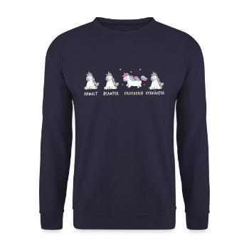 Educator The unicorn among the professions - Unisex Sweatshirt - navy - Front - Alina (178cm) & Michal (187cm)