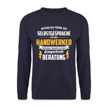 Handwerker Selbstgespräche - Unisex Pullover - Navy - Vorne - Alina (178cm) & Michal (187cm)