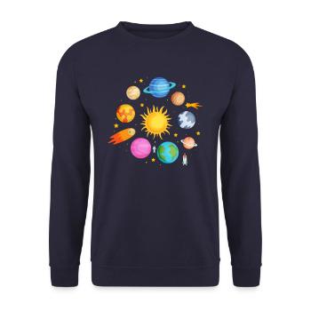 Planet universe - Unisex Sweatshirt - navy - Front - Alina (178cm) & Michal (187cm)