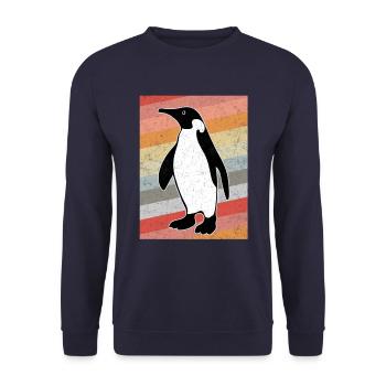 Vintage Pinguin - Unisex Pullover - Navy - Vorne - Alina (178cm) & Michal (187cm)