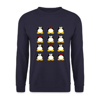 Penguins penguin - Unisex Sweatshirt - navy - Front - Alina (178cm) & Michal (187cm)