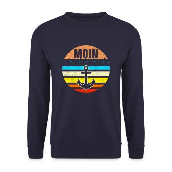 Vintage Moin Anchor - Unisex Sweatshirt - navy - Front - Alina (178cm) & Michal (187cm)