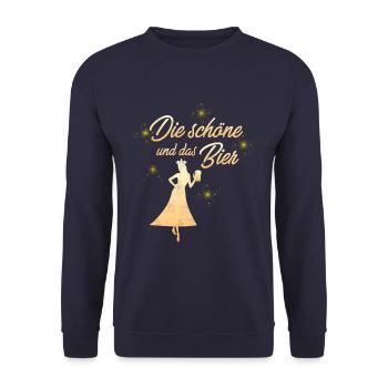 Beauty and beer - Unisex Sweatshirt - navy - Front - Alina (178cm) & Michal (187cm)