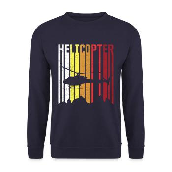 Vintage Helikopter - Unisex Pullover - Navy - Vorne - Alina (178cm) & Michal (187cm)