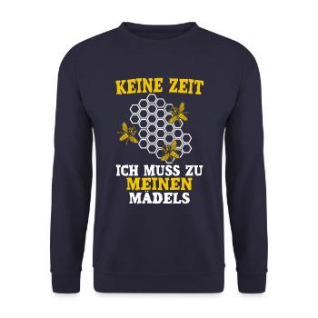 Keine Zeit ich muss zu meinen Mädels - Unisex Pullover - Navy - Vorne - Alina (178cm) & Michal (187cm)