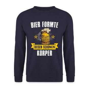 Bier formte diesen Körper - Unisex Pullover - Navy - Vorne - Alina (178cm) & Michal (187cm)