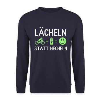 Lächeln Statt Hecheln - Unisex Pullover - Navy - Vorne - Alina (178cm) & Michal (187cm)