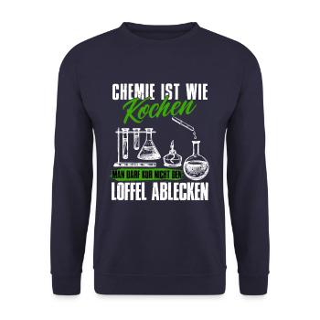 Chemie ist wie kochen - Unisex Pullover - Navy - Vorne - Alina (178cm) & Michal (187cm)