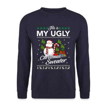 Ugly Christmas Christmas - Unisex Sweatshirt - navy - Front - Alina (178cm) & Michal (187cm)