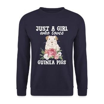Guinea Pig Love - Unisex Sweatshirt - navy - Front - Alina (178cm) & Michal (187cm)