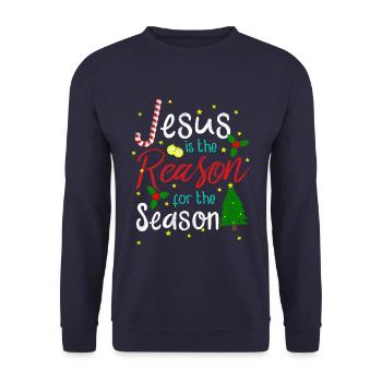 Jésus Noël - Sweat-shirt Unisexe - marine - Devant - Alina (178cm) & Michal (187cm)