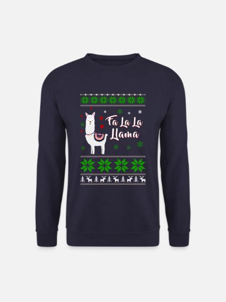 Ugly Christmas Llama - Unisex Pullover - Navy