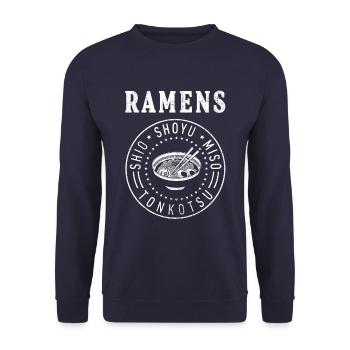 ramens - Unisex Sweatshirt - navy - Front - Alina (178cm) & Michal (187cm)