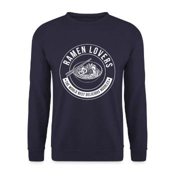 Ramen Lovers - Unisex Sweatshirt - navy - Front - Alina (178cm) & Michal (187cm)