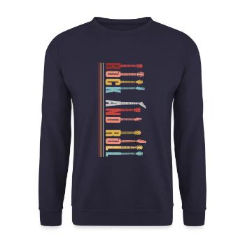 Retro guitar - Unisex Sweatshirt - navy - Front - Alina (178cm) & Michal (187cm)