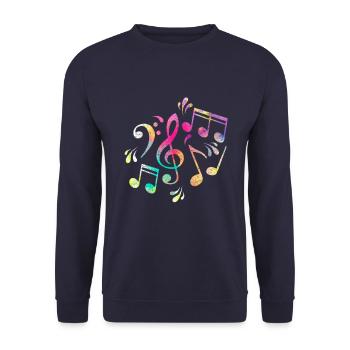 Noten Musik - Unisex Pullover - Navy - Vorne - Alina (178cm) & Michal (187cm)