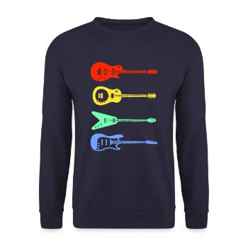 Retro guitars - Unisex Sweatshirt - navy - Front - Alina (178cm) & Michal (187cm)