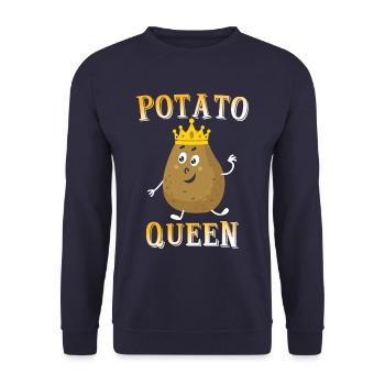 Potato queen potatoes - Unisex Sweatshirt - navy - Front - Alina (178cm) & Michal (187cm)