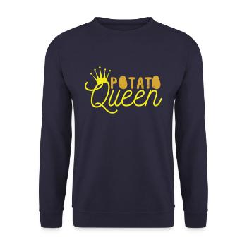 Potato queen - Unisex Sweatshirt - navy - Front - Alina (178cm) & Michal (187cm)