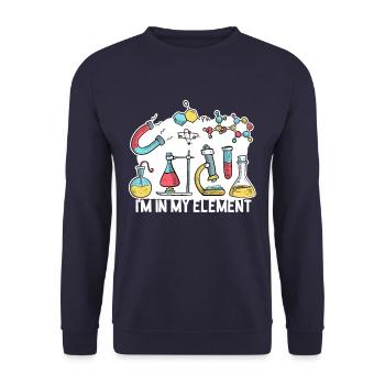 Chemistry in my element - Unisex Sweatshirt - navy - Front - Alina (178cm) & Michal (187cm)