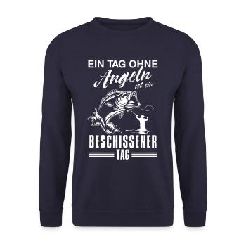 Ein Tag ohne Angeln Angler - Unisex Pullover - Navy - Vorne - Alina (178cm) & Michal (187cm)