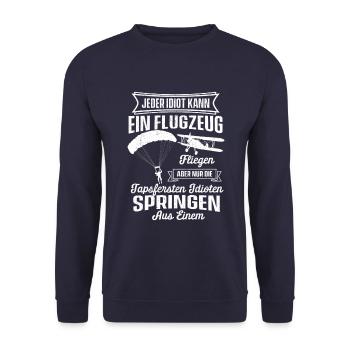 Fallschirm springen Pilot - Unisex Pullover - Navy - Vorne - Alina (178cm) & Michal (187cm)