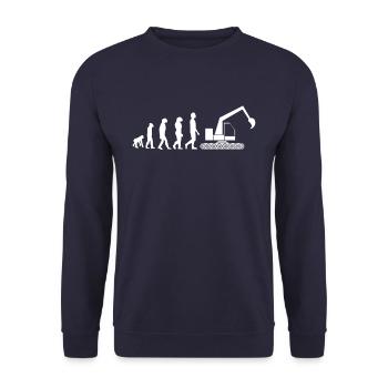 Evolution Baggerfahrer Bagger - Unisex Pullover - Navy - Vorne - Alina (178cm) & Michal (187cm)