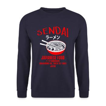Sendai Japan Ramen - Unisex Sweatshirt - navy - Front - Alina (178cm) & Michal (187cm)