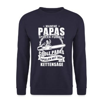 Certains papas jouent au football à la tronçonneuse cool - Sweat-shirt Unisexe - marine - Devant - Alina (178cm) & Michal (187cm)