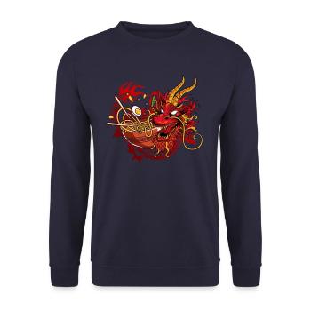 Ramen dragon japan - Unisex Sweatshirt - navy - Front - Alina (178cm) & Michal (187cm)