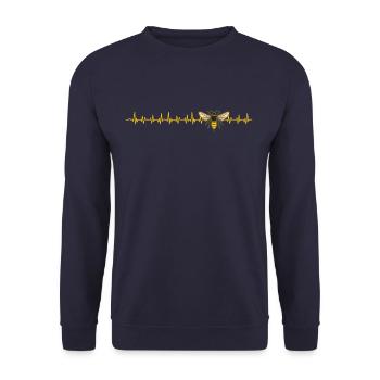 Beekeepers bees heartbeat - Unisex Sweatshirt - navy - Front - Alina (178cm) & Michal (187cm)
