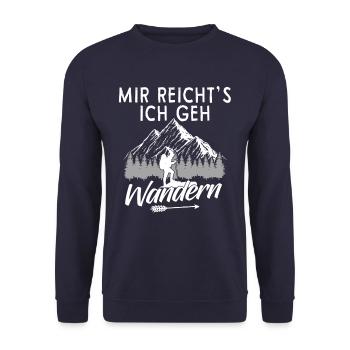 Mir reichts ich geh Wandern Berge - Unisex Pullover - Navy - Vorne - Alina (178cm) & Michal (187cm)
